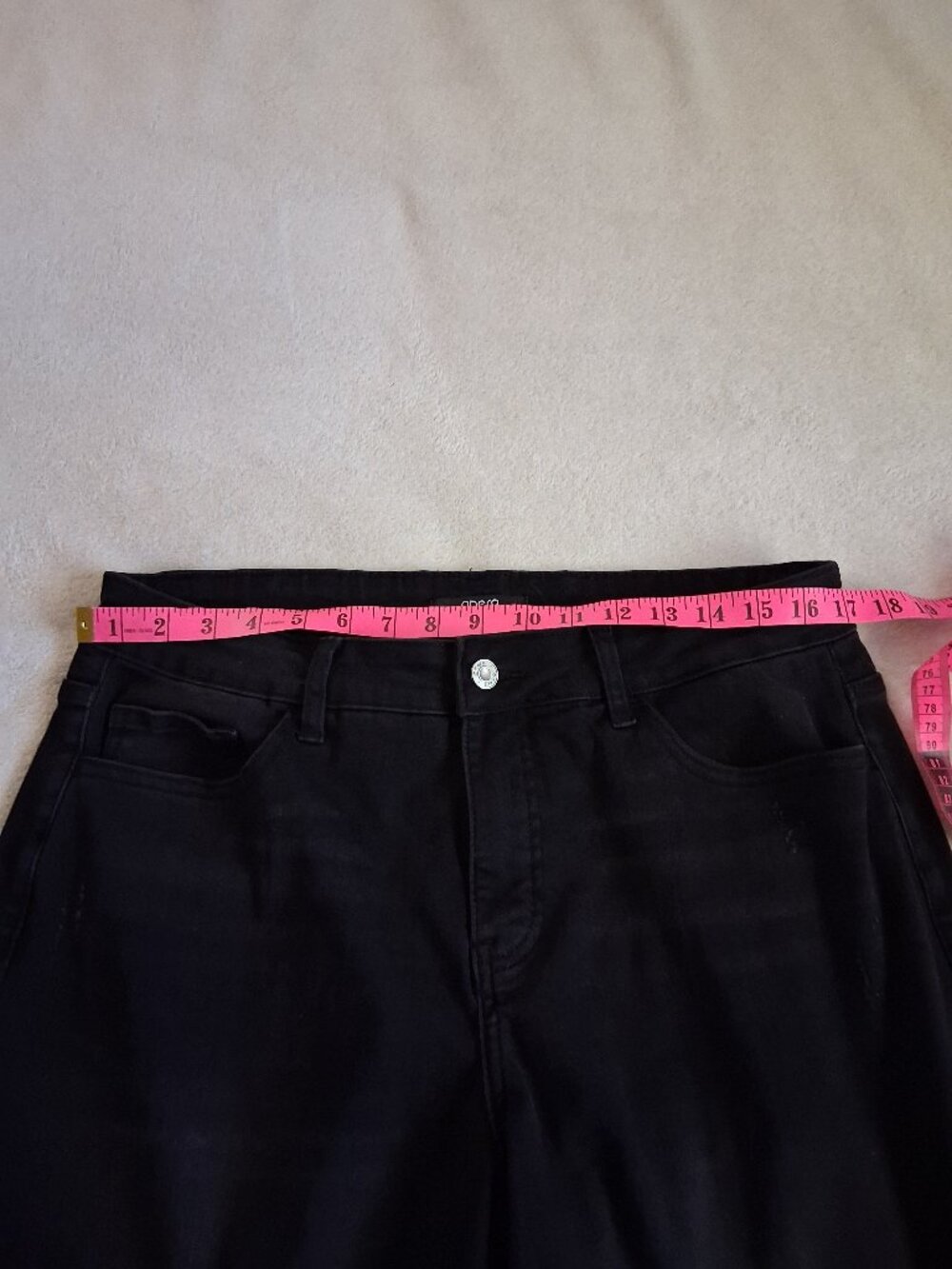 ONESO Women's Size 16W Black Mid-Low Rise Baggy BBL Wide Leg Stretch Jeans - Picture 12 of 15